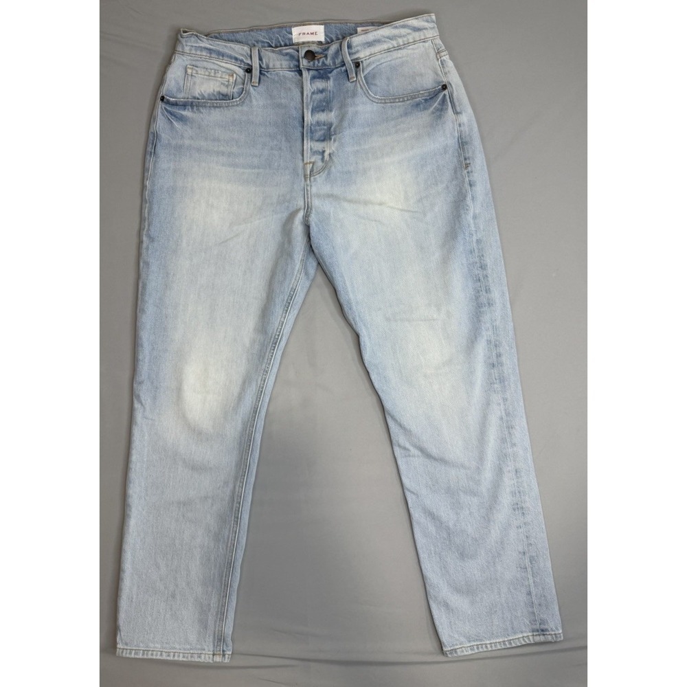 Frame Jeans Womens size 31 Heritage Le Original Straight Light Wash Denim Button